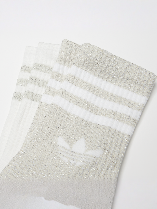 adidas Originals, 2 PACK - 3-Stripes Glitter Crew Socks, multi-colour, Image 2 of 2