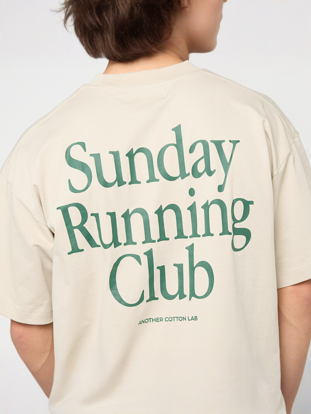 Another Cotton Lab, Sunday Running Club Oversized T-Shirt, beige, Image 5 of 6