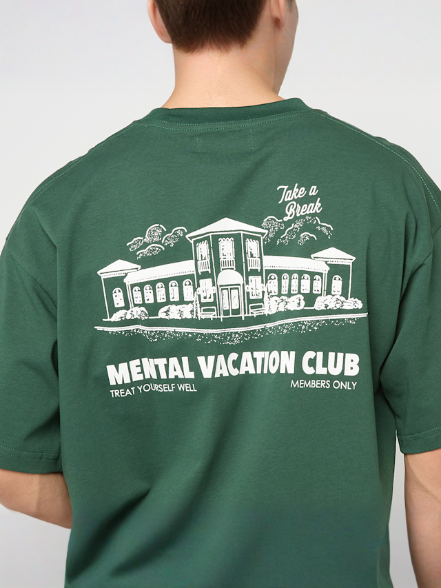 Another Cotton Lab, Mental Vacation Oversized T-Shirt, green, Image 5 of 6