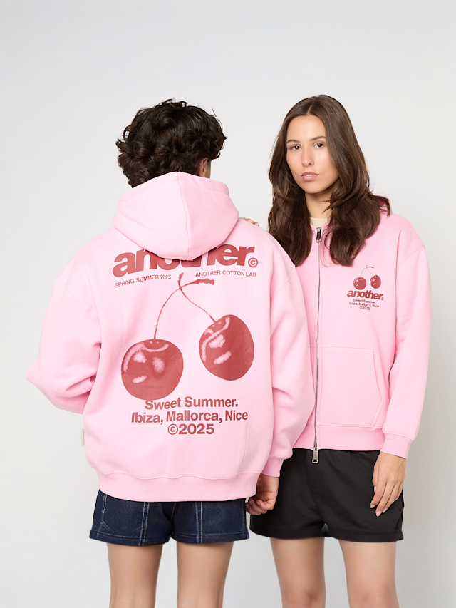 Another Cotton Lab, Another Sweet Summer Oversized Zip Hoodie, light pink, Image 1 of 6