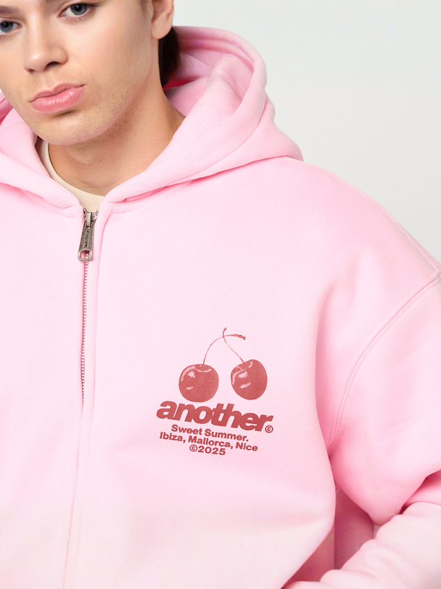 Another Cotton Lab, Another Sweet Summer Oversized Zip Hoodie, light pink, Image 3 of 6