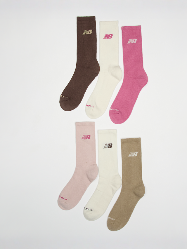 New Balance, 6 PACK - Everyday Seasonal Crew Socks, multi-colour, Image 1 of 2