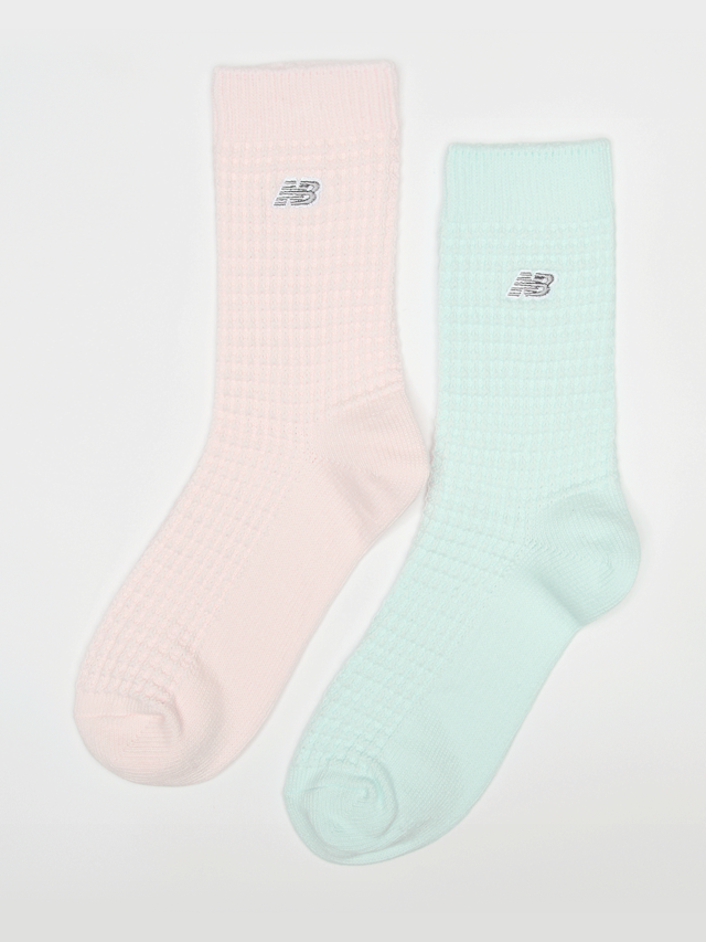 New Balance, 2 PACK - Waffle Knit Mid Crew Socks, multi-colour, Image 1 of 2
