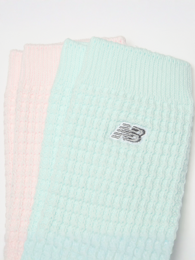New Balance, 2 PACK - Waffle Knit Mid Crew Socks, multi-colour, Image 2 of 2