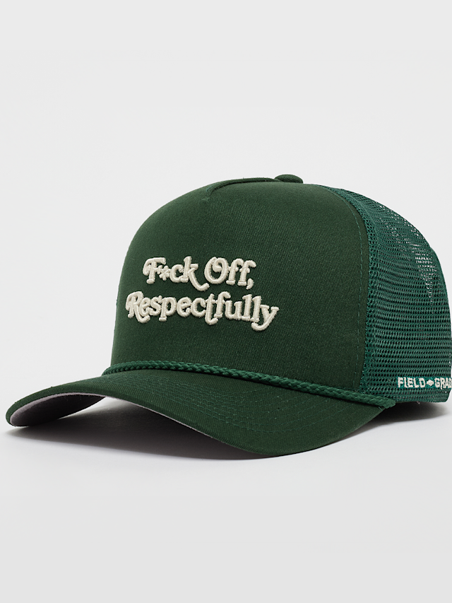 Field Grade, Respectfully Twill Mesh Trucker, green, Image 1 of 4