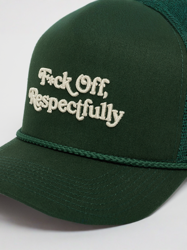 Field Grade, Respectfully Twill Mesh Trucker, green, Image 4 of 4
