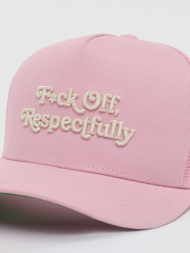Field Grade, Respectfully Twill Mesh Trucker, light pink, Image 4 of 4