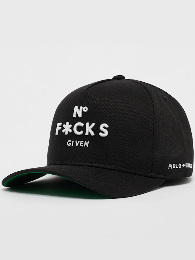 Field Grade, No F*cks Given Twill Trucker, zwart, Afbeelding 1 van 4