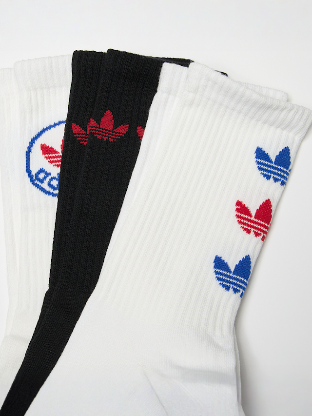 adidas Originals, 3 PACK - Trefoil Crew Socks, white, Image 2 of 2