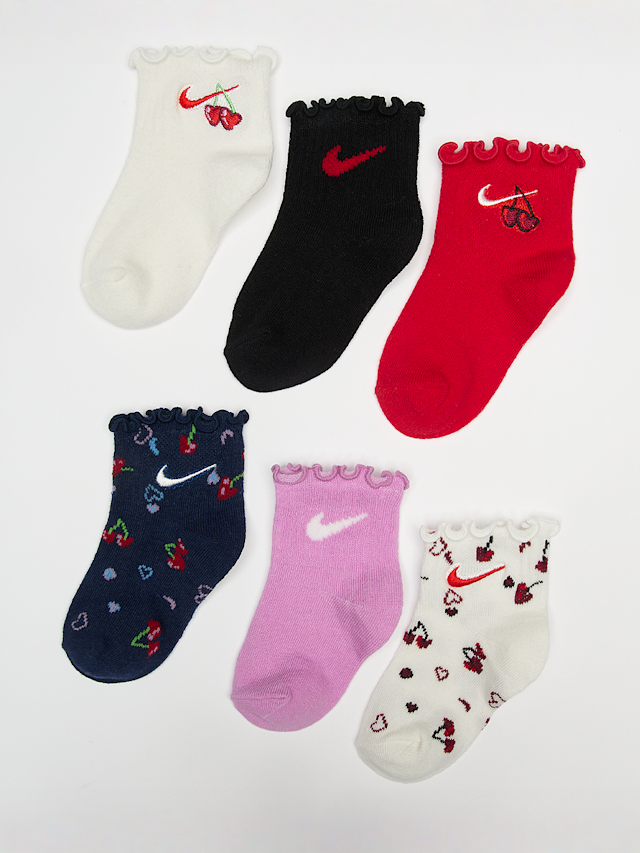 Nike, 6 PACK - Cherry Infant Lightweight Ankle Socks, multi-colour, Image 1 of 2