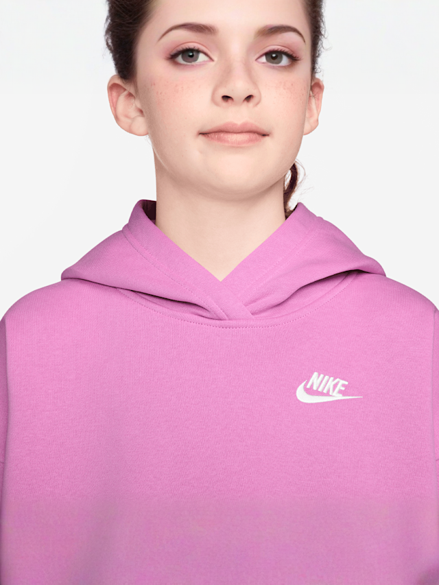 Nike, Sportswear Club Fleece Oversized Pullover Hoodie, Pink, Image 3 of 3