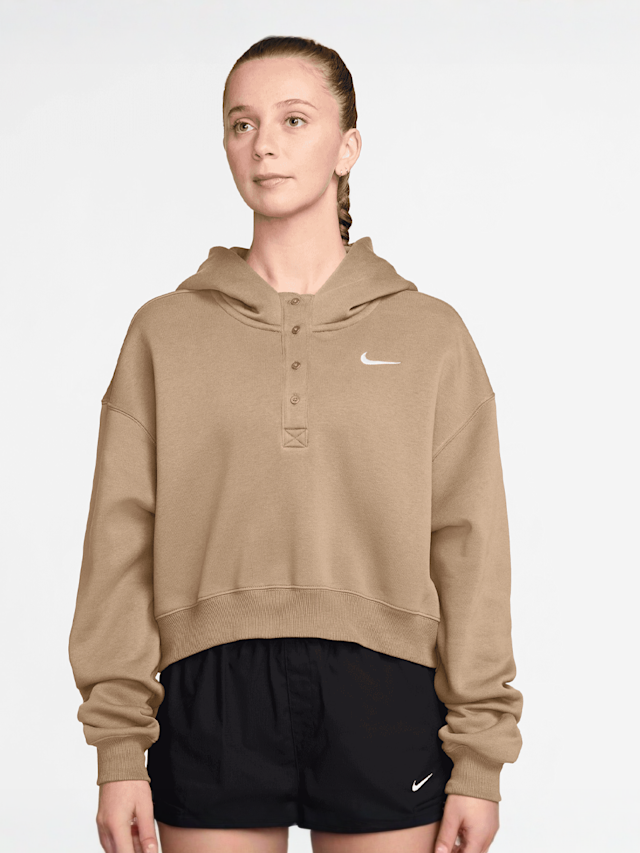 Nike, Sportswear Phoenix Fleece Oversized Crop Hoodie, beige, Image 1 of 3
