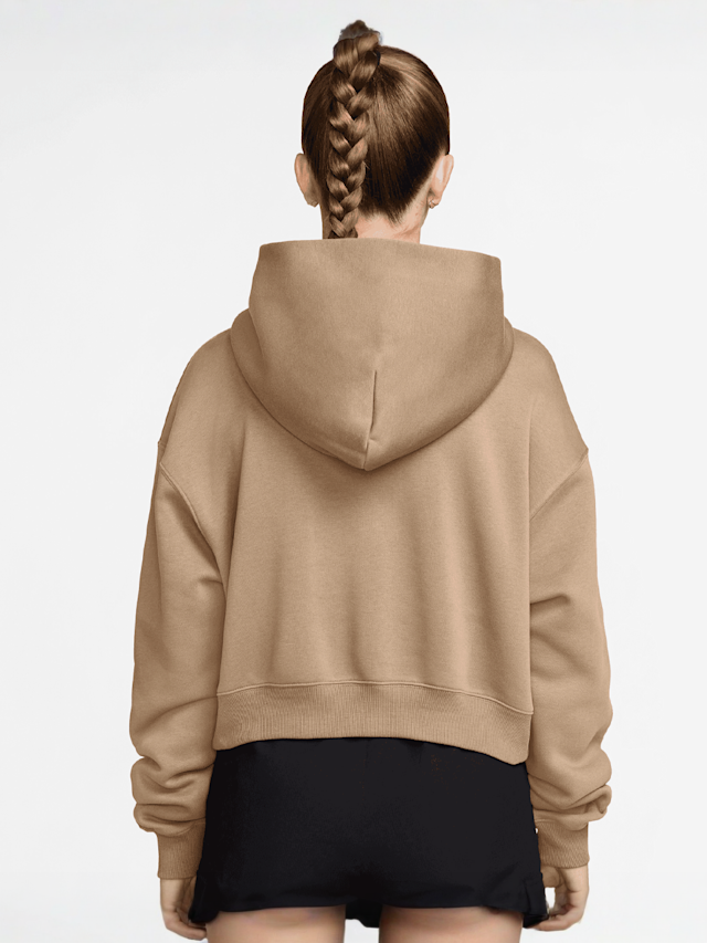 Nike, Sportswear Phoenix Fleece Oversized Crop Hoodie, beige, Image 2 of 3