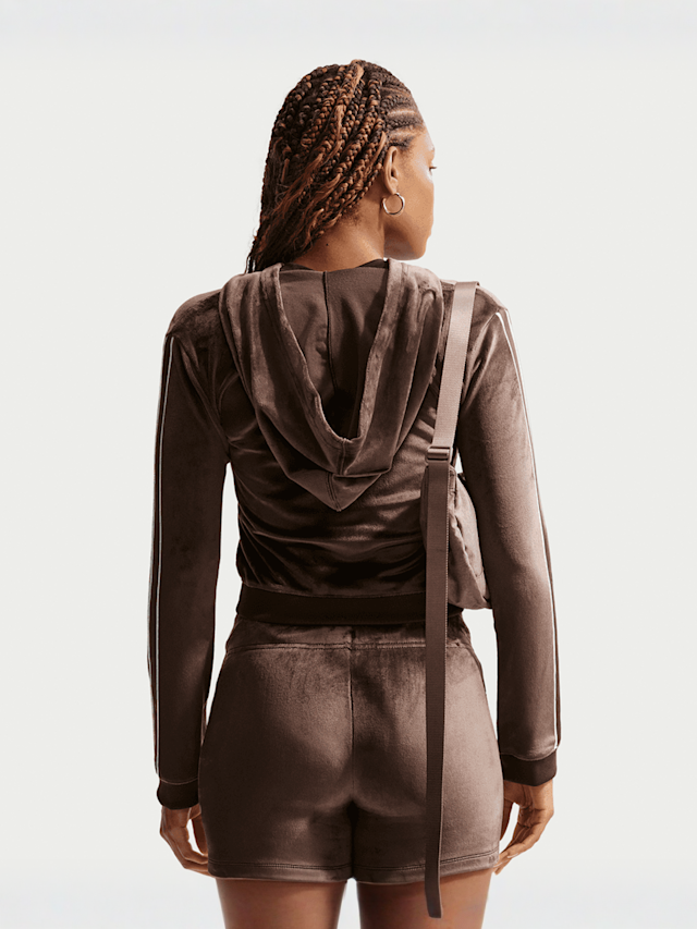 Nike, Sportswear Trend Velour Full-Zip Hoodie, brown, Image 2 of 5