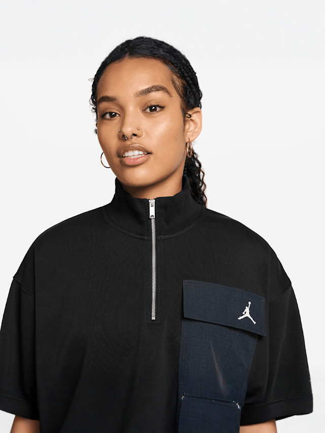 Jordan, Brooklyn Fleece French Terry Quarter Zip Hike Mike, black, Image 3 of 3