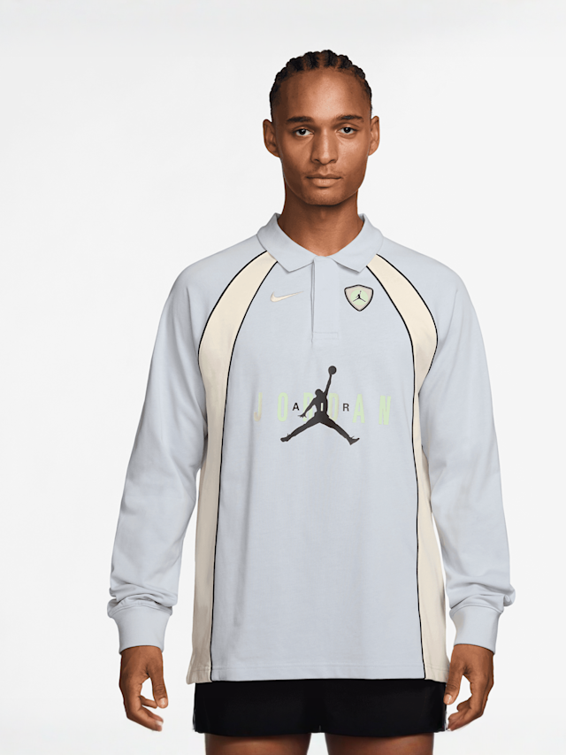 Jordan, Flight Long-Sleeve Polo Jersey, blue, Image 1 of 3