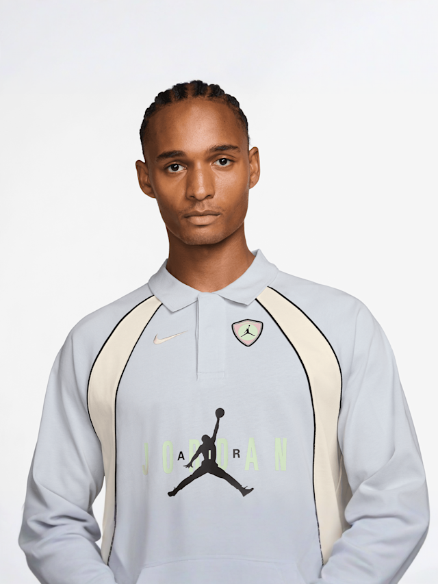 Jordan, Flight Long-Sleeve Polo Jersey, blue, Image 3 of 3