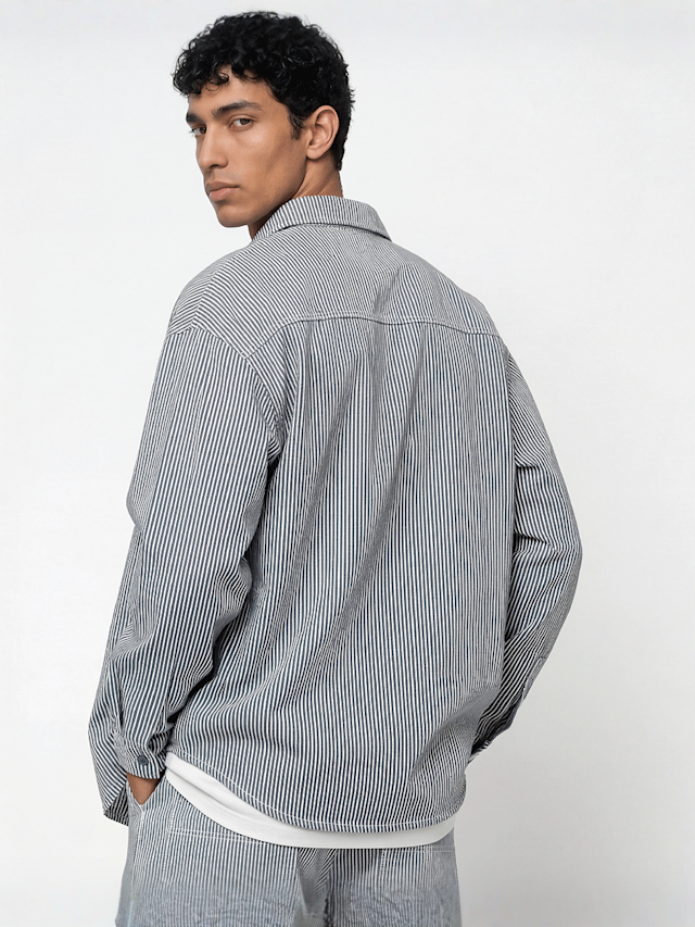 Dickies, Hickory Work Longsleeve Shirt, blue, Image 2 of 4