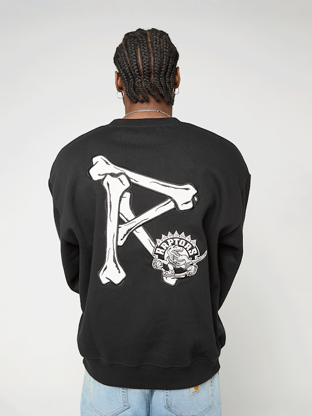 Mitchell & Ness, NBA Toronto Raptors Bone Words Boxy Crewneck, black, Image 2 of 4