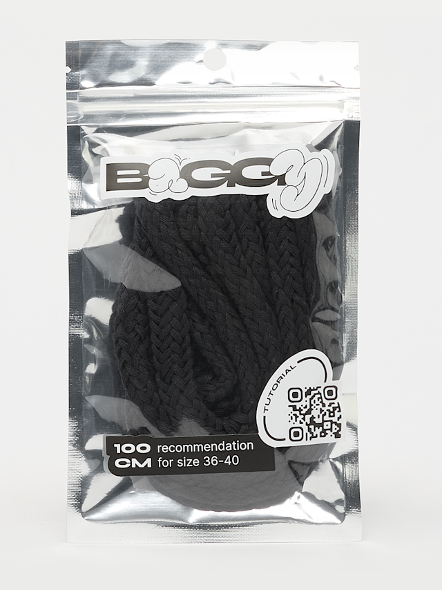 BAGGY, Cord Laces 100cm, black, Image 1 of 2