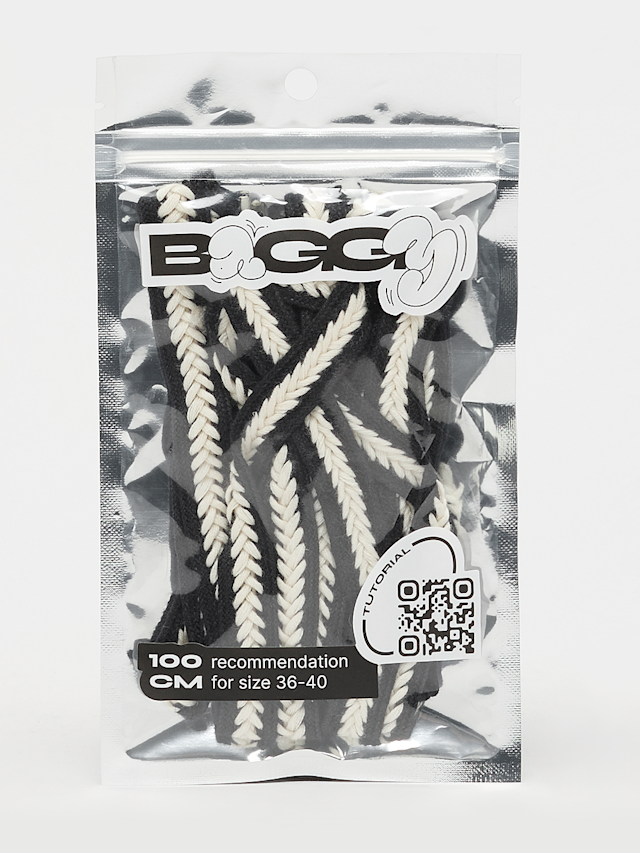 BAGGY, Braid Cord Laces 100cm, black, Image 1 of 2