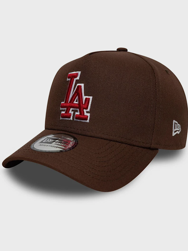 New Era, 9Forty E-Frame Outline Script MLB Los Angeles Dodgers, brown, Image 1 of 3