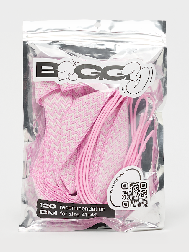 BAGGY, Tape Laces 120cm, Pink, Image 1 of 2