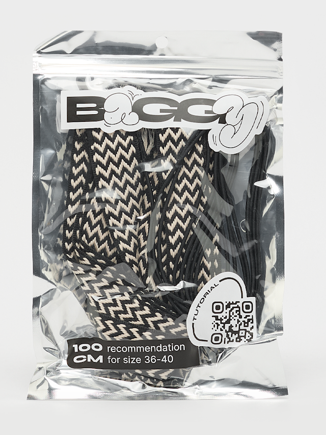 BAGGY, Tape Laces 100cm, black, Image 1 of 2