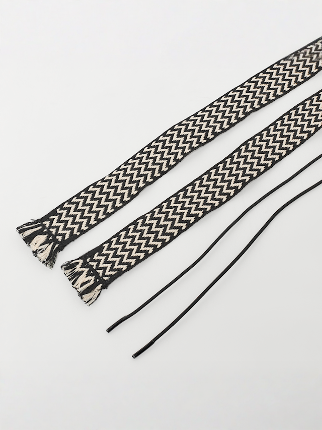 BAGGY, Tape Laces 100cm, black, Image 2 of 2