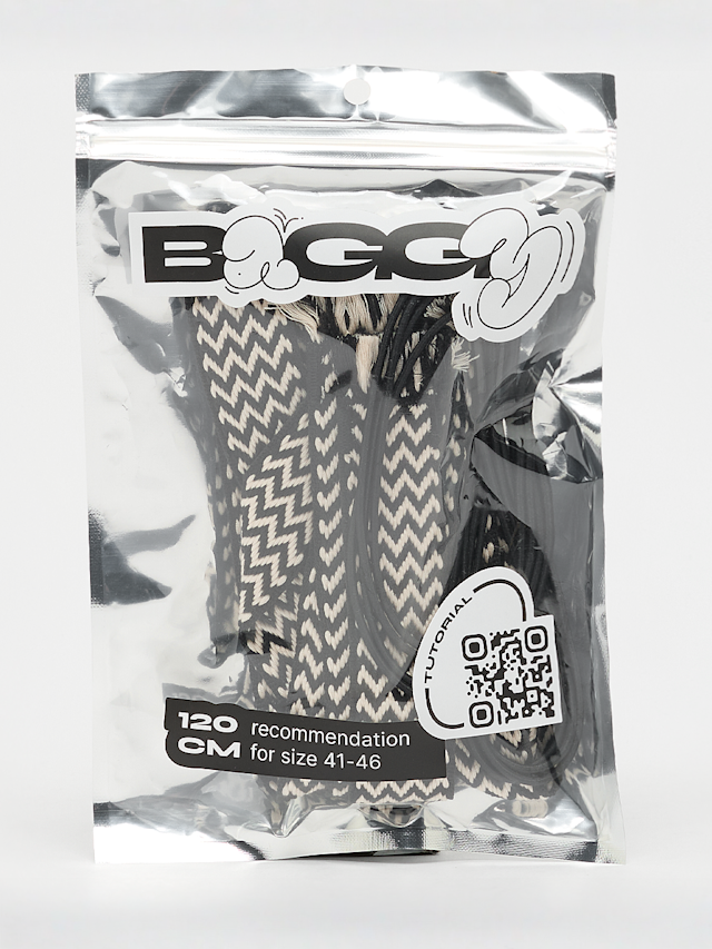 BAGGY, Tape Laces 120cm, black, Image 1 of 2