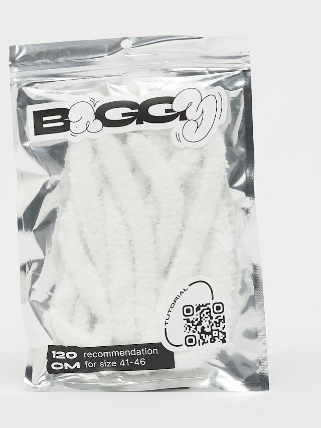 BAGGY, Fat Fuzzy Laces 120cm, white, Image 1 of 2