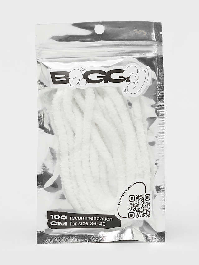 BAGGY, Round Fuzzy Laces 100cm, white, Image 1 of 2