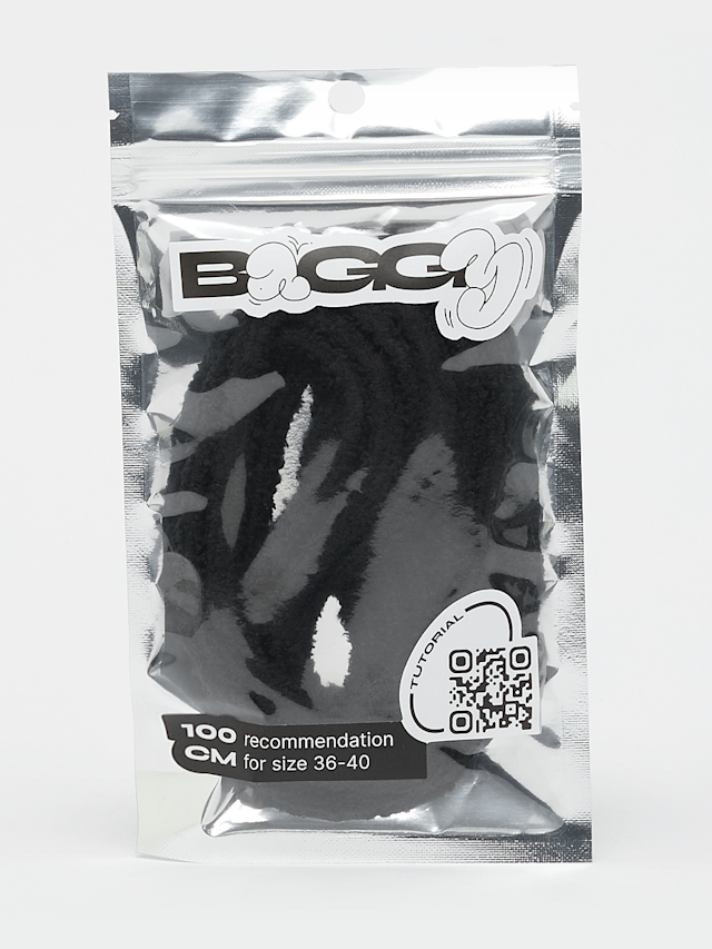 BAGGY, Round Fuzzy Laces 100cm, czarny, Obraz 1 z 2