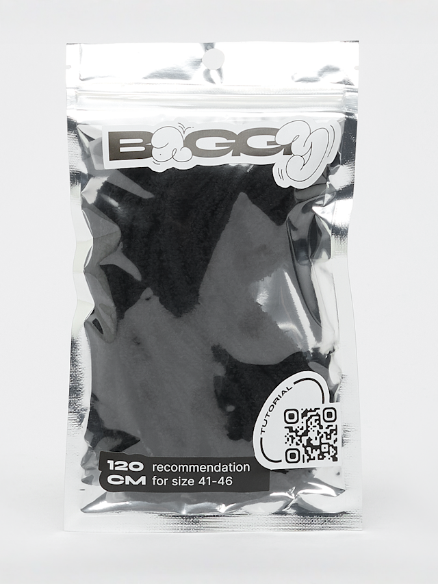 BAGGY, Round Fuzzy Laces 120cm, black, Image 1 of 2