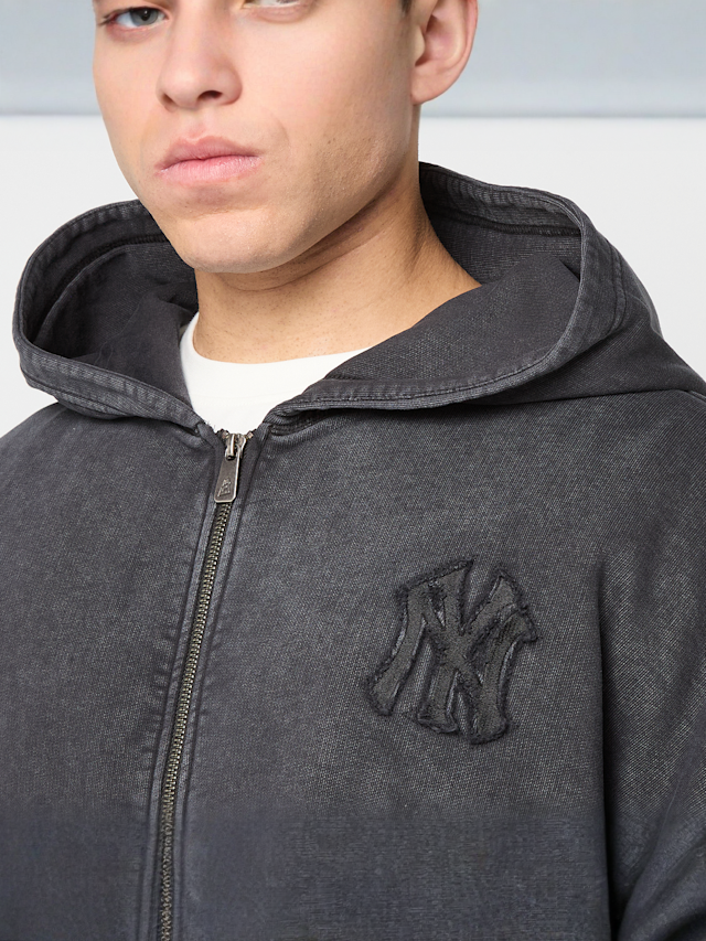 New Era, MLB Washed Fullzip Hoodie New York Yankees, black, Image 3 of 5