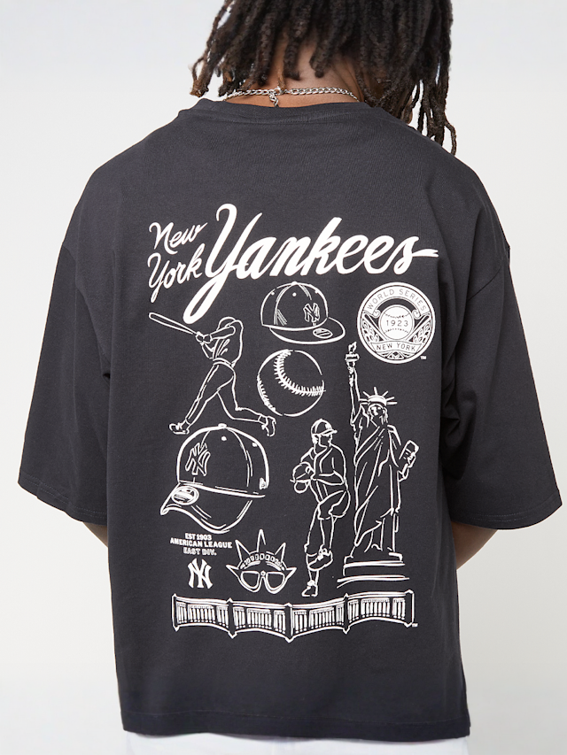 New Era, MLB Baseball Graphic Oversized Tee New York Yankees, black, Image 3 of 6