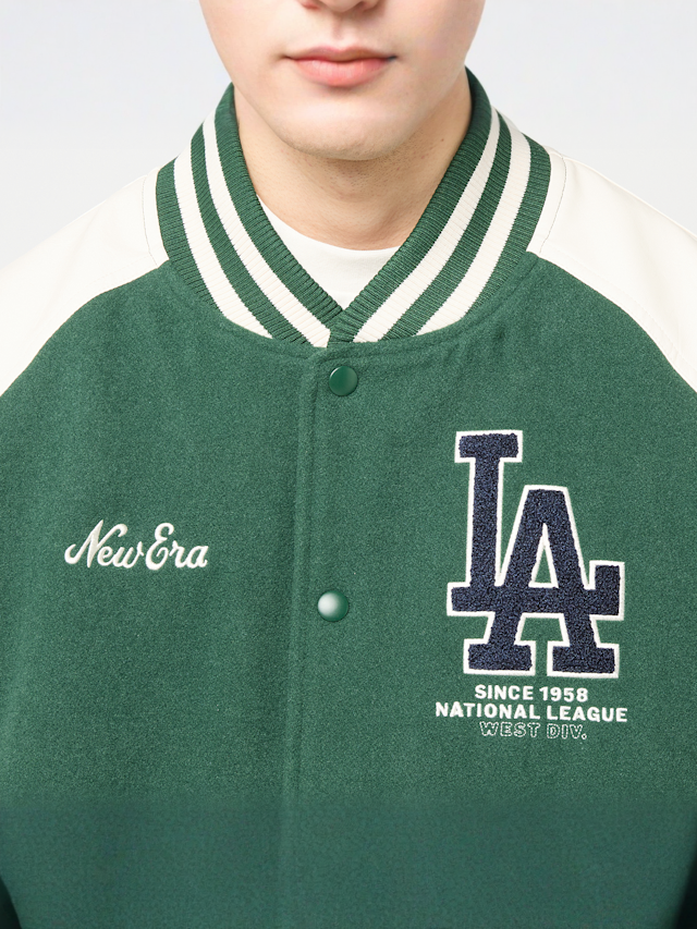 New Era, MLB Varsity Jacket Los Angeles Dodgers, green, Image 3 of 7
