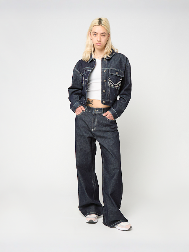 Karl Kani, Rinsed Cropped Denim Jacket, blue, Image 4 of 4