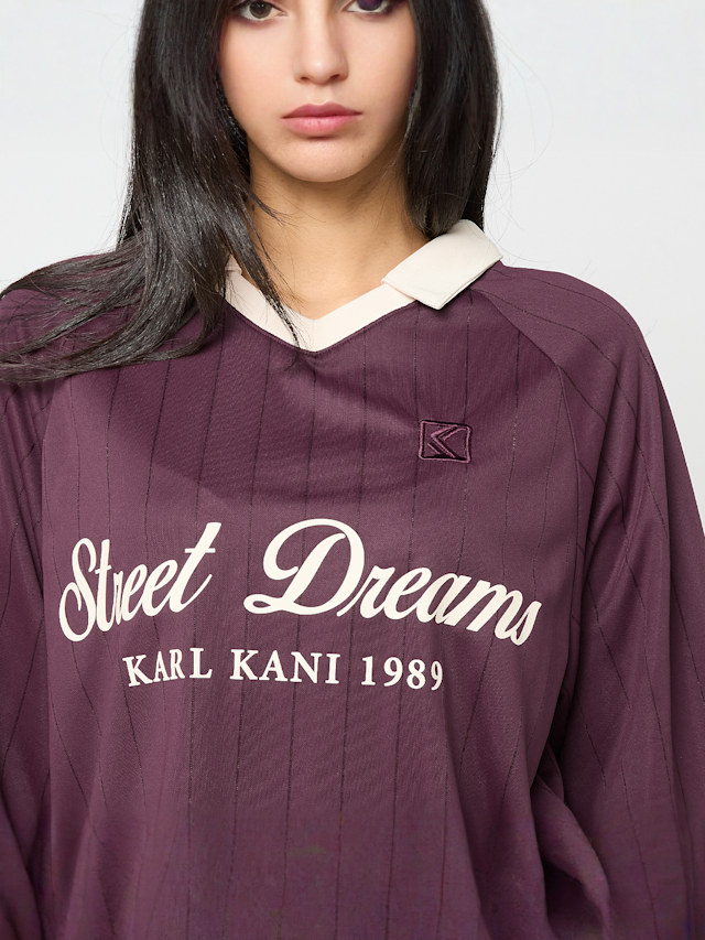 Karl Kani, OG Shadow Pinstripe Soccer Jersey, purple, Image 3 of 4