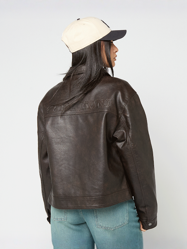 Karl Kani, OG Retro Pu Leather Boxy Jacket, brown, Image 2 of 6