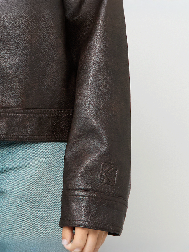 Karl Kani, OG Retro Pu Leather Boxy Jacket, brown, Image 4 of 6