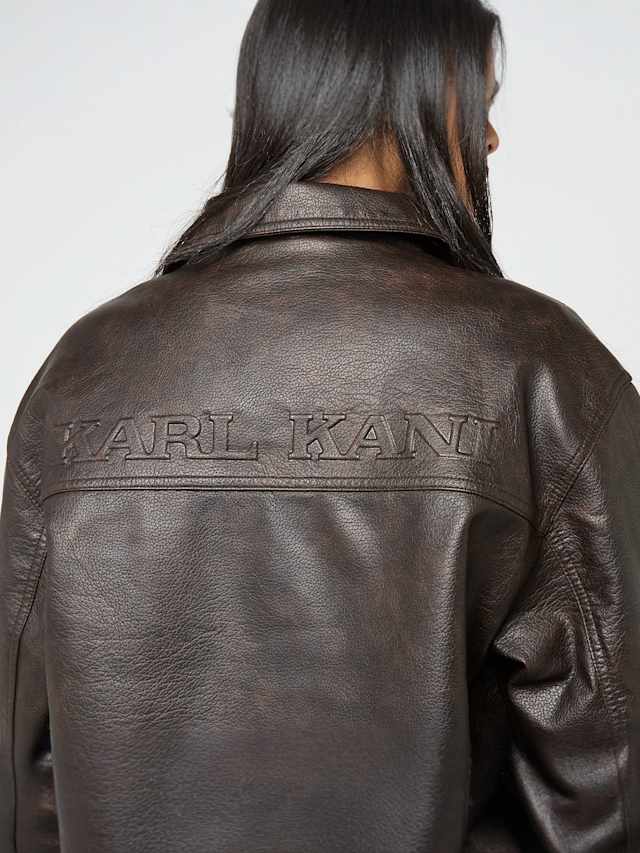 Karl Kani, OG Retro Pu Leather Boxy Jacket, brown, Image 5 of 6