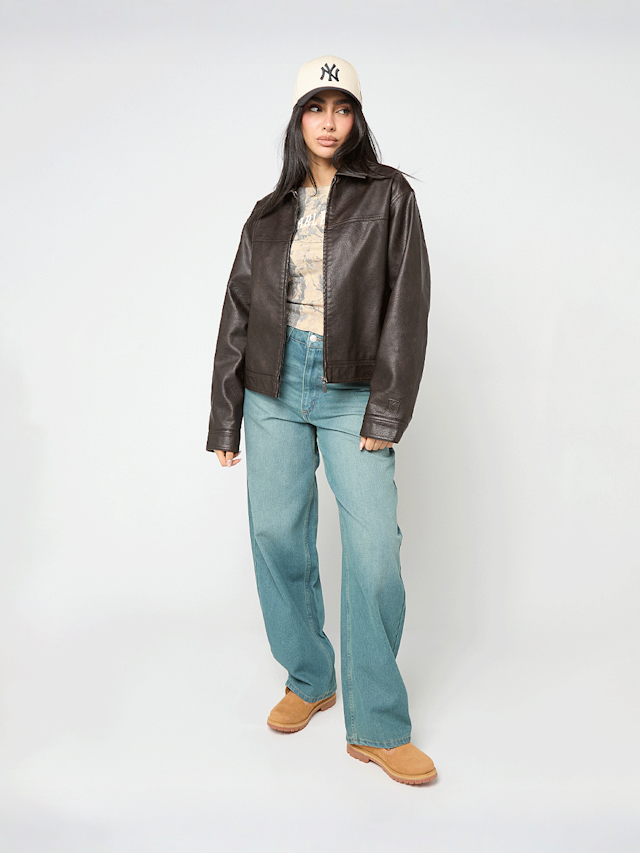 Karl Kani, OG Retro Pu Leather Boxy Jacket, brown, Image 6 of 6