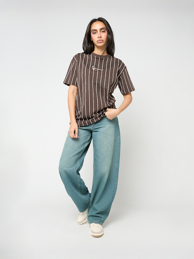Karl Kani, Small Signature Essential Pinstripe Oversized Tee, brown, Image 4 of 4