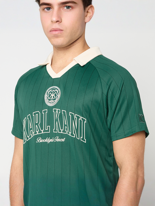 Karl Kani, Heritage Emblem Shadow Pinstripe Soccer Jersey, green, Image 3 of 4