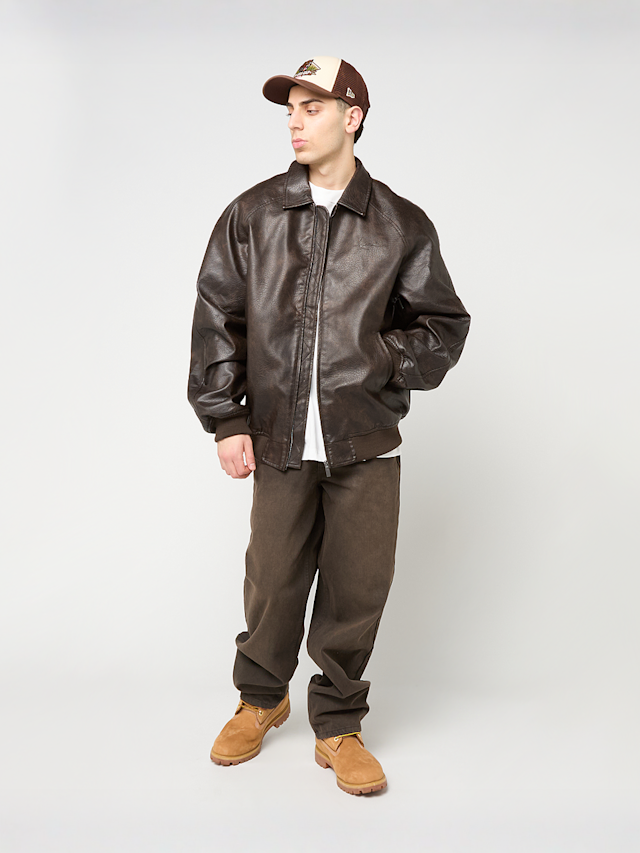 Karl Kani, Signature Pu Leather Bomber Jacket, brown, Image 6 of 6