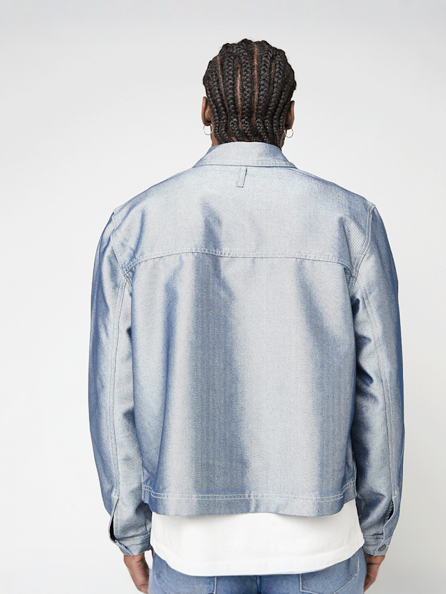 Karl Kani, Jeans Cropped Silver Denim Jacket, grey, Image 2 of 4