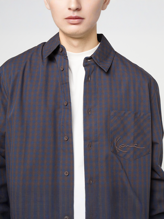 Karl Kani, Signature Check Boxy Shirt, blue, Image 3 of 4