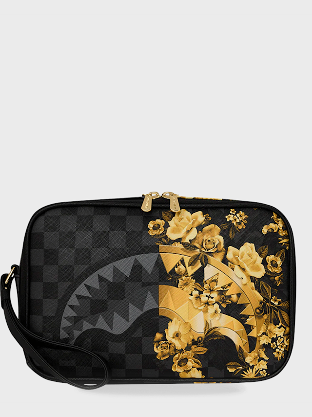 SPRAYGROUND, Gold Floral Remis Toiletry Brick, black, Image 1 of 4
