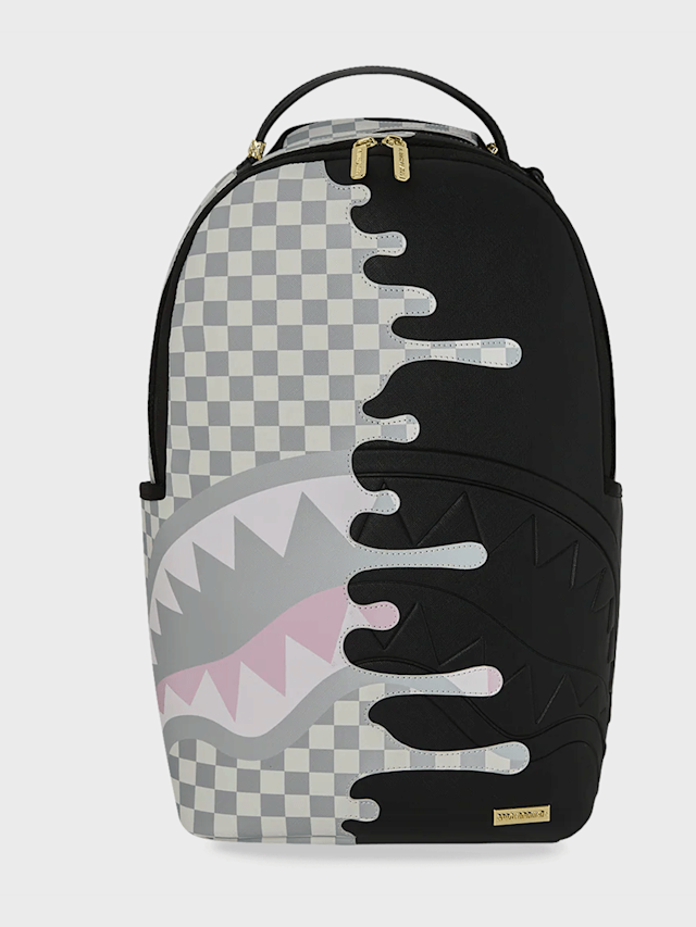 SPRAYGROUND, Cream Check Side Drip Backpack, grey, Image 1 of 8